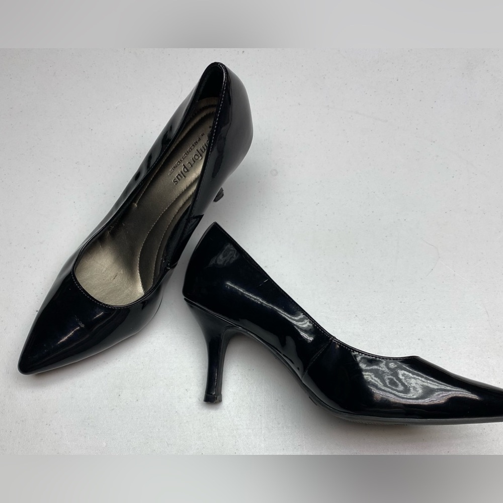 Comfort Plus by Predictions BLK Faux Patent Leather, 7.5 Fall Sale